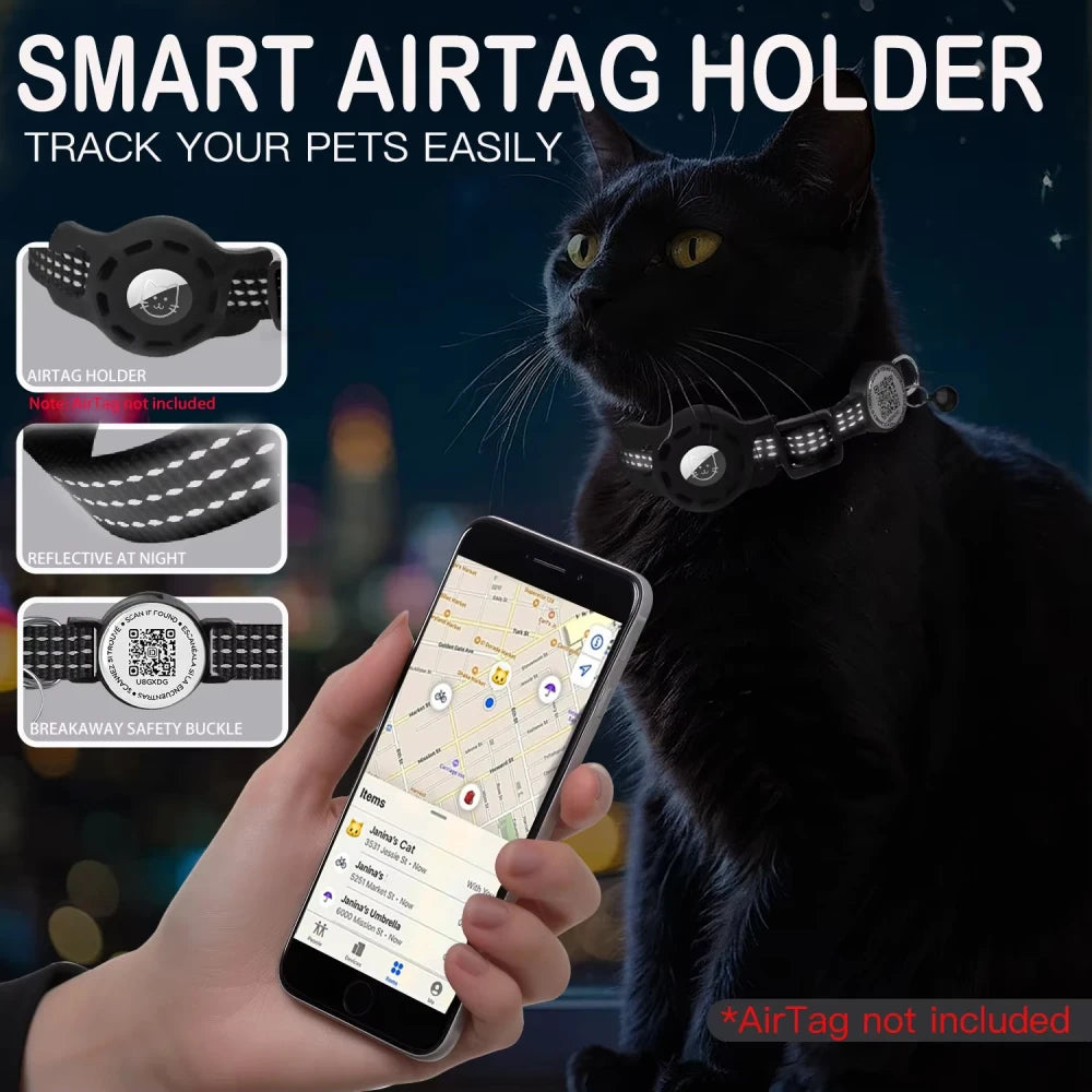 Cat GPS Collar with QR Tag