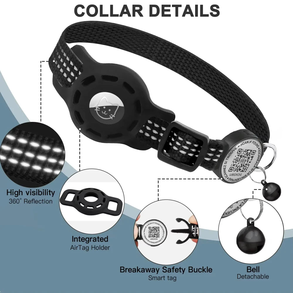 Cat GPS Collar with QR Tag